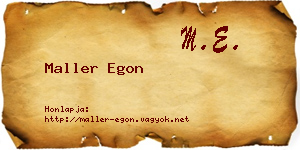 Maller Egon névjegykártya